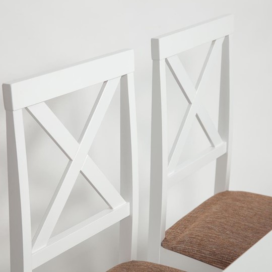 Обеденная группа на кухню Хадсон (стол + 4 стула) id 13693 pure white (белый 2-1) арт.13693 в Магадане - изображение 3
